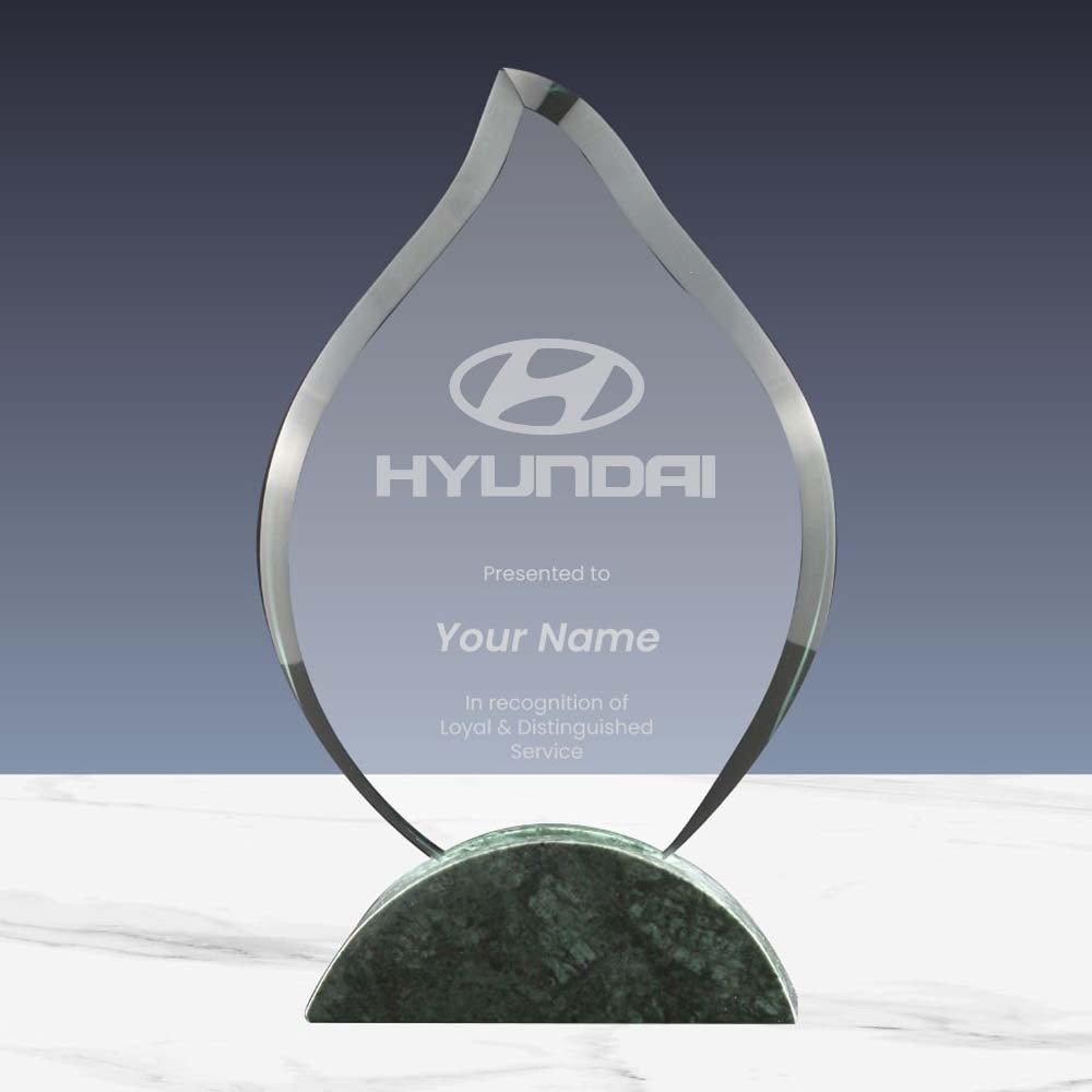 Personalized-Flame-Shaped-Crystal-Marble-Award