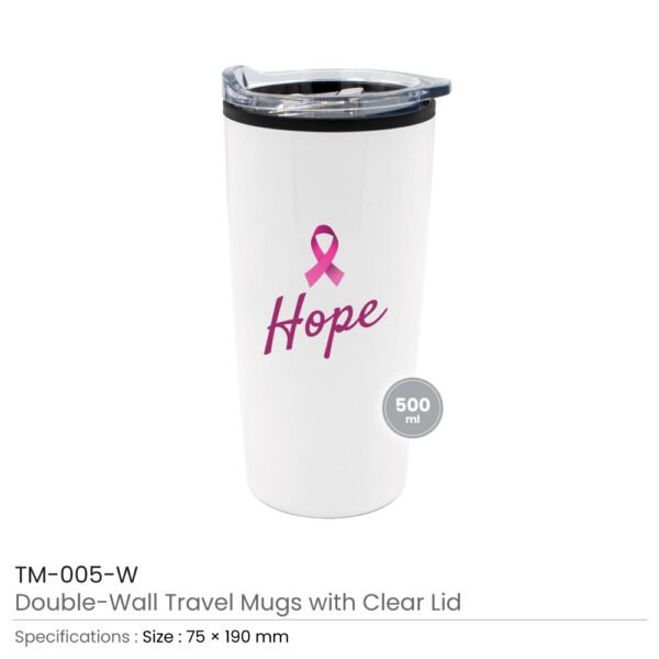 Travel-Mugs-with-Breast-Cancer-Awareness-Logo
