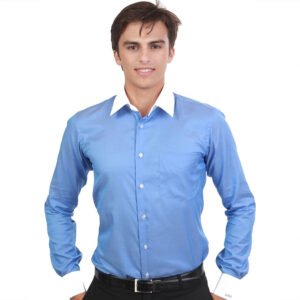 2-Tone-Men-Dress-Shirt-Full-Sleeve-Light-Blue