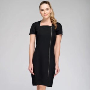 Black-Tunic-Dress-with-Front-Zipper-Closure