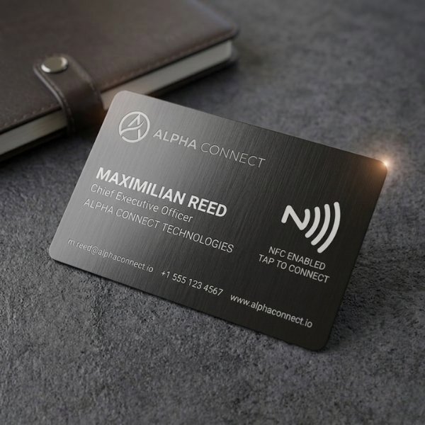 Metal Black NFC Business Card - Image 2
