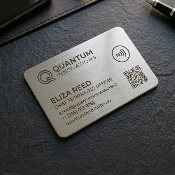 Metal Silver NFC Smart Business Card - Image 2
