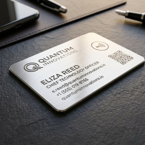 Metal Silver NFC Smart Business Card - Image 3